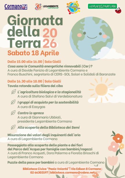 volantino giornata della terra 2026 presso il comune di cormano